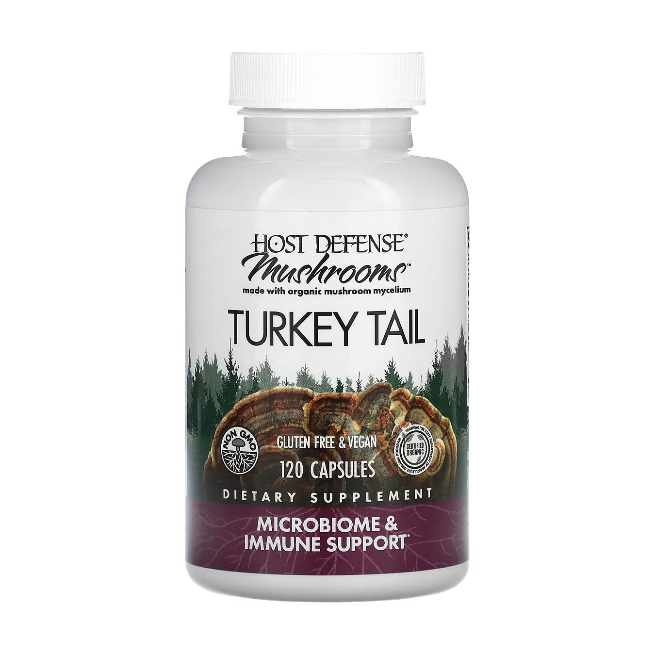 Трутовик різнокольоровий Fungi Perfecti Turkey Tail Microbiome &amp; Immune Support, 120 капсул