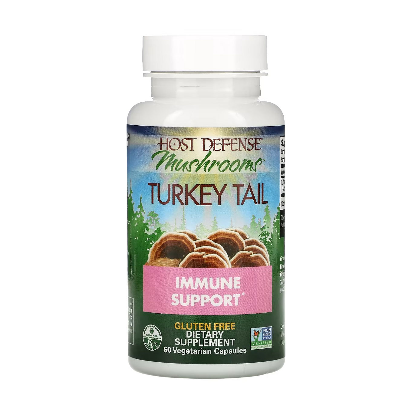 Трутовик різнокольоровий Fungi Perfecti Turkey Tail Microbiome &amp; Immune Support, 60 капсул